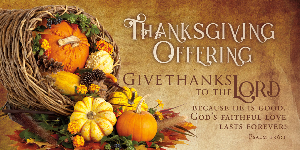 Thanksgiving Give Thanks To The Lord Ps 136 1 Ceb Pkg 100 Offering Envelope Hermitage Art