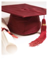 Graduation - Burgundy Cap & Diploma - Customizable Program Cover