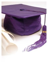 Graduation - Purple Cap & Diploma- Customizable Program Cover