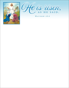 Easter-He Is Risen, Matt 28:6 (KJV)-Pkg 100-Letterhead