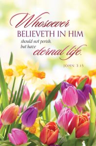 Easter – Whosoever believeth in him – John 3:15 (KJV) – Bulletin – Pkg 100 – Standard 