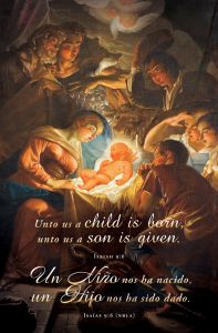 Christmas – Bilingual – A Child Is Born / Un Niño Nos Ha Nacido – Isa 9:6 – Pkg 100 - Standard 