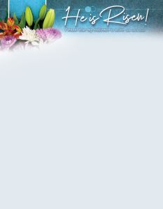 Easter - He is Risen, Job 19:25 (CEB) - Pkg 100 -Letterhead