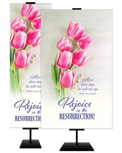 Easter –  Rejoice in the Resurrection, Mark 10:34 (CEB)  – Banner