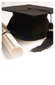 Graduation - Black Cap with Black Tassel & Diploma - Customizable Program Cover
