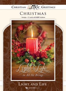 Christmas - Light and Life, 1 John 2:8 (KJV) - Box of 12 - Boxed Greeting Cards