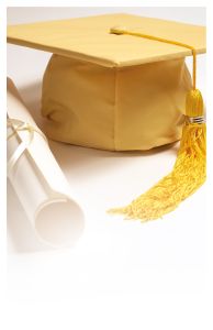 Graduation - Gold Cap & Diploma - Customizable Program Cover