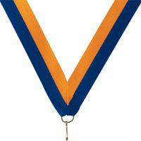 Blue/orange neck ribbon, perfect size for our 2" Sculpted or Shining Achievement Medals