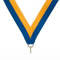 Blue & Gold neck ribbon, perfect size for our 2 " Sculpted Medals