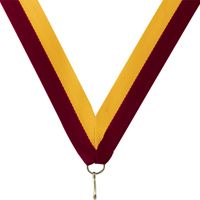 Maroon/gold neck ribbon, perfect size for our 2" Sculpted or Shining Achievement Medals