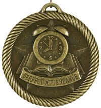 *Perfect Attendance Medal -Antique Gold Finish