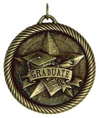 *Graduate medal - Antique Gold Finish