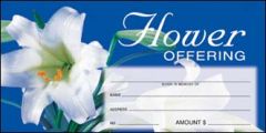 (shrink-wrapped pkg 100) Offering Envelope | Flower Offering | Easter Lily