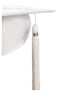 Graduation - White Cap & Tassel - Customizable Program Cover