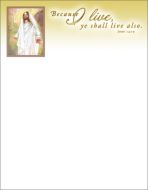 Letterhead | Easter | Risen Christ | Because I Live