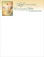 Easter - The Lord Is Risen Indeed, Luke 24:34 (KJV) - Pkg 100 - Bilingual Letterhead