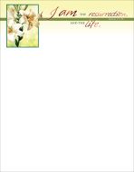 Easter - I Am the Resurrection - John 11:25 (KJV) - Pkg 100 - Letterhead