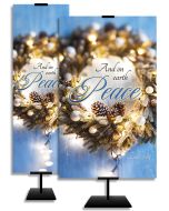 Christmas - Wreath - And on earth peace - Luke 2:14 - Banner