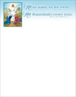 Easter-He Is Risen, Matt 28:6 (KJV)-Pkg 100-Letterhead Bilingual