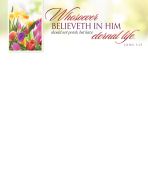 Easter – Whosoever believeth in him – John 3:15 (KJV)  –  Pkg 100 – Letterhead