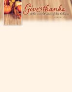 Thanksgiving – Give Thanks – Ps. 97:12 – Pkg 100 – Letterhead