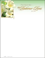 Letterhead / Easter | Easter Lilies, For I know that my Reedemer Lives