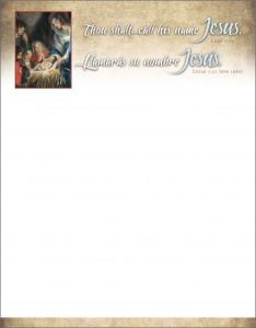 Christmas - Old Masters - Call his name Jesus - Bilingual Letterhead