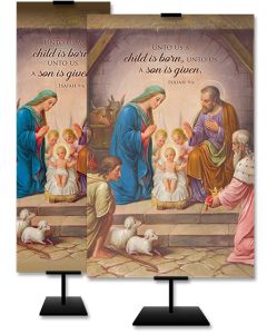 Christmas - Christmas The Savior is Born, Isaiah 9:6 (KJV) - Banner