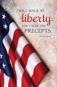 Patriotic - Walk at Liberty - Ps 119:45 (KJV) - Pkg 100 -Standard Bulletin