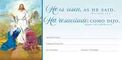 Easter-He Is Risen, Matt 28:6 (KJV)-Pkg 100-Offering Envelope Bilingual