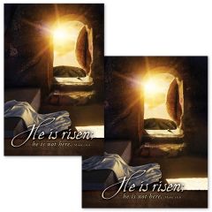 Easter - He is risen - Mark 16:6 (KJV) - Bulletin - Pkg 100 - Multiple Sizes