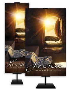 Easter - He is risen - Mark 16:6 (KJV) - Banner 