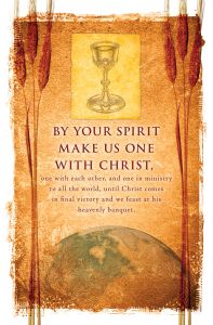 Communion - Chalice, Globe, Wheat Stems - Make us one with Christ - The United Methodist Book of Worship - Pkg 100 - Standard Bulletin