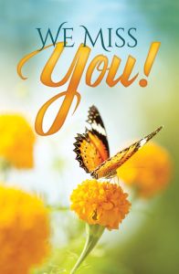 Miss You - Floral and Butterfly - Postcard