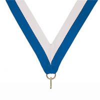 Blue & White neck ribbon, perfect size for our 2 " Sculpted Medals