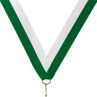 Green & White neck ribbon, perfect size for our 2 " Sculpted or Shinning Achievement Meda