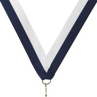 Navy blue/ white neck ribbon, perfect size for our 2" Sculpted or Shining Achievement Med
