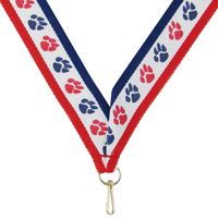 Red, White and Blue PAW neck ribbon, perfect size for any of our Medals