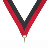 Red & Black neck ribbon, perfect size for our 2" Sculpted or Shinning Achievement Medals