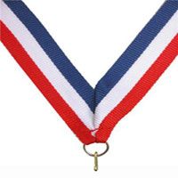 Red, White and Blue neck ribbon, perfect size for our 2" Sculpted or Shining Achievement