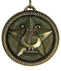 *Affordable Sculpted Medal | *Music Medal - Antique Gold Finish