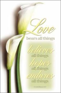 Special - Wedding - Love Bears All Things - Standard Size Bulletin